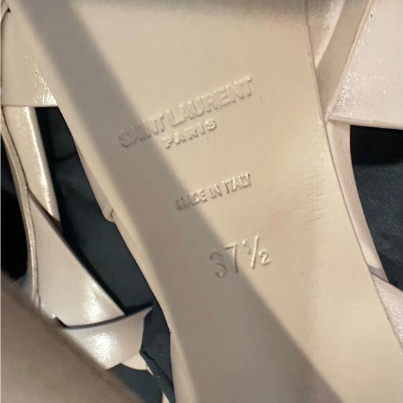 Saint Laurent Nude Strappy Platform Heels - Picture 3 of 7